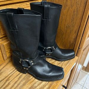 Frye Black Harness R12 Boots Size 9
